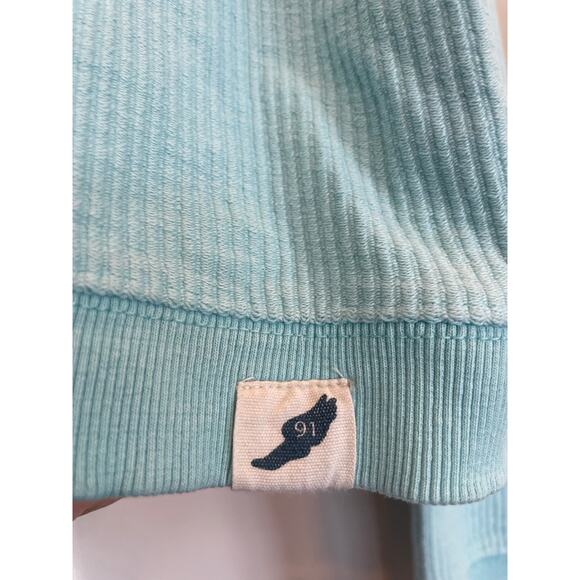 Ladies Corded aqua color Cropped sweatshirt FLORA-BAMA 100% Cotton L - Picture 3 of 10